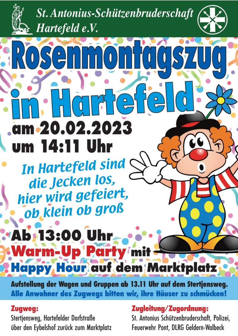 Rosenmontagszug in Hartefeld St.AntoniusSchützenbruderschaft
